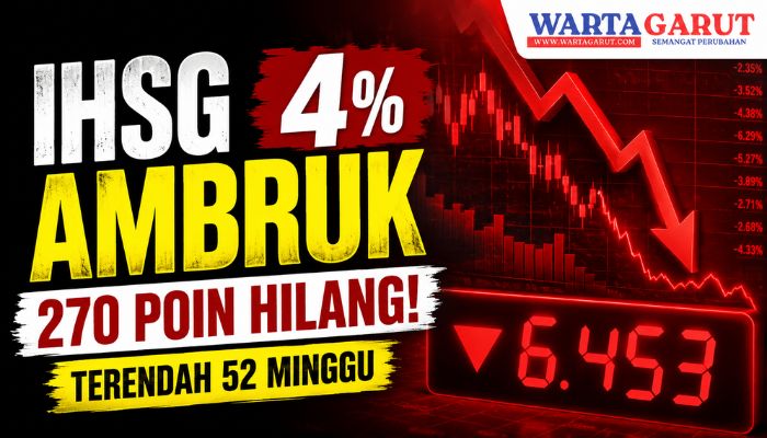 IHSG Hari Ini Anjlok 4,02 Persen ke 6.453,25, Sentuh Titik Terendah 52 Minggu