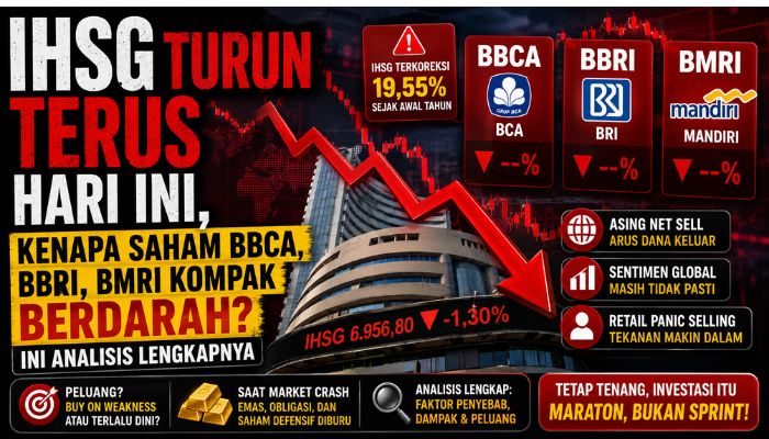 IHSG Turun Terus Hari Ini, Kenapa Saham BBCA, BBRI, BMRI Kompak Berdarah? Ini Analisis Lengkapnya