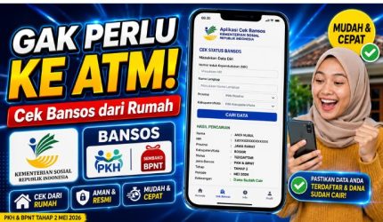 Bansos PKH BPNT 2026 Cair? Berikut Cara Cek Bantuan Lewat Aplikasi Cek Bansos 1 Ilustrasi warga mengecek status bansos PKH BPNT Tahap 2 Tahun 2026 melalui aplikasi cek Bansos resmi Kemensos untuk memastikan dana sudah cair