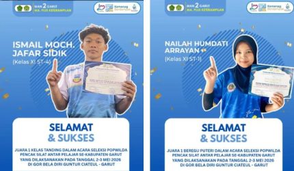 MAN 2 Garut Kembali Ukir Prestasi Nailah dan Ismail Sabet Emas di Seleksi Popwilda Pencak Silat