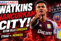 Man City vs Aston Villa 1-2: Dua Gol Watkins Hancurkan The Citizens