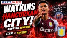 Man City vs Aston Villa 1-2: Dua Gol Watkins Hancurkan The Citizens
