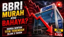 Pergerakan saham BBRI di Bursa Efek Indonesia. Meski turun ke level terendah dalam lima tahun, investor domestik tercatat melakukan pembelian besar di tengah aksi jual asing.