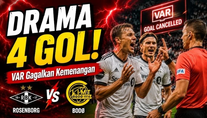 Hasil Rosenborg vs Bodø/Glimt 2-2, VAR Batalkan Gol Penentu di Eliteserien
