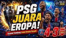 Skor PSG vs Arsenal 1-1, Les Parisiens Angkat Trofi Usai Menang Penalti