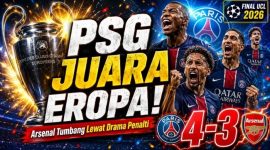 Skor PSG vs Arsenal 1-1, Les Parisiens Angkat Trofi Usai Menang Penalti