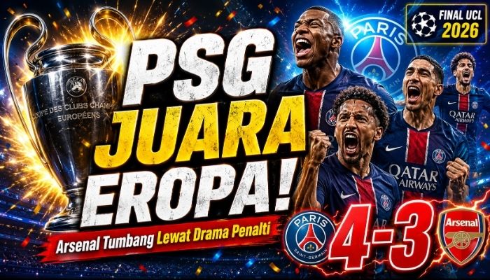 Skor PSG vs Arsenal 1-1, Les Parisiens Angkat Trofi Usai Menang Penalti