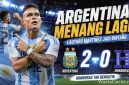 Lautaro Martinez merayakan gol penalti saat membawa Argentina mengalahkan Honduras 2-0 dalam laga persahabatan internasional menuju Piala Dunia 2026