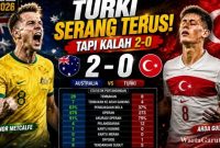 Australia vs Turki: Dominan Menyerang, Turki Justru Tumbang 0-2 di Piala Dunia FIFA 2026