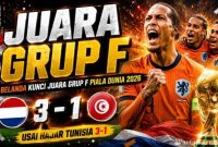 Belanda Tantang Maroko di Babak 32 Besar Piala Dunia 2026 Usai Bungkam Tunisia