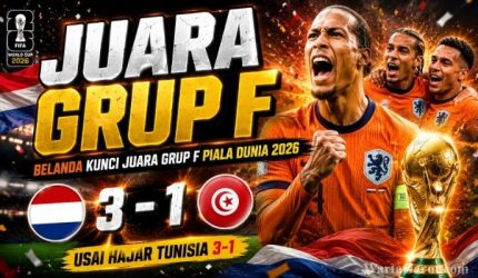 Belanda Kunci Juara Grup F Piala Dunia 2026 Usai Hajar Tunisia 3 1 1