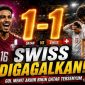Boualem Khoukhi merayakan gol penyeimbang saat Qatar vs Swiss pada matchday pertama Grup B Piala Dunia 2026 di Levi's Stadium, Santa Clara, Minggu (14/6/2026).