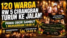 Ratusan warga RW 05 Kampung Cibangban, Kelurahan Karangmulya, Kecamatan Karangpawitan, Kabupaten Garut mengikuti Pawai Obor Tahun Baru Islam 1 Muharram 1448 Hijriah sebagai bentuk syiar Islam dan penguatan nilai hijrah.