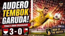 Emil Audero melakukan penyelamatan penting saat Timnas Indonesia mengalahkan Oman 3-0 pada laga FIFA Matchday di Stadion Utama Gelora Bung Karno, Jakarta