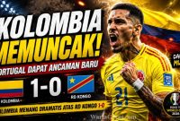 Kolombia Menang Dramatis atas RD Kongo di Piala Dunia 2026, Gol Munoz Antar Los Cafeteros ke Puncak Grup K