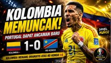 Kolombia Menang Dramatis atas RD Kongo di Piala Dunia 2026, Gol Munoz Antar Los Cafeteros ke Puncak Grup K