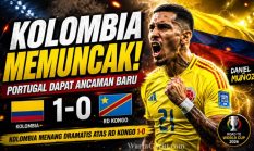 Kolombia Menang Dramatis atas RD Kongo di Piala Dunia 2026, Gol Munoz Antar Los Cafeteros ke Puncak Grup K