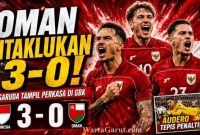 Pemain Timnas Indonesia merayakan gol saat mengalahkan Oman 3-0 dalam laga Garuda Championship Series di Stadion Utama Gelora Bung Karno, Jakarta, Jumat (5/6/2026).