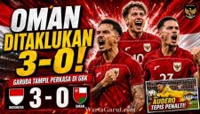 Pemain Timnas Indonesia merayakan gol saat mengalahkan Oman 3-0 dalam laga Garuda Championship Series di Stadion Utama Gelora Bung Karno, Jakarta, Jumat (5/6/2026).