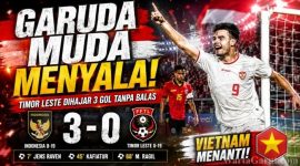 Pemain Timnas Indonesia U-19 merayakan gol saat mengalahkan Timor Leste 3-0 pada laga Grup A Piala AFF U-19 2026 di Stadion Utama Sumatera Utara, Deli Serdang