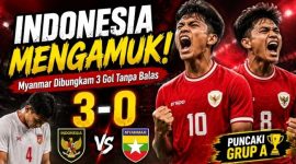 Selebrasi pemain Timnas Indonesia U-19 usai mengalahkan Myanmar 3-0 pada laga Grup A Piala AFF U-19 2026. Dimas Wicaksono mencetak dua gol, sementara Arkhan Kaka membuka keunggulan Garuda Muda