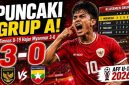 Pemain Timnas Indonesia U-19 merayakan kemenangan 3-0 atas Myanmar pada laga Grup A Piala AFF U-19 2026 di Deli Serdang. Hasil ini membawa Garuda Muda memimpin klasemen sementara