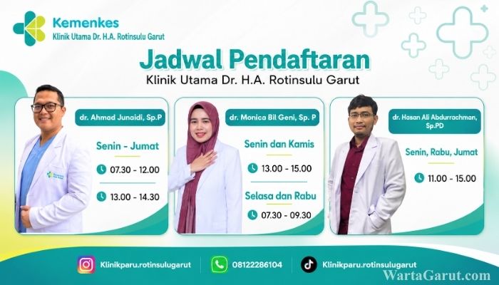 Jadwal Dokter Klinik Utama Dr H.A. Rotinsulu Garut Juni 2026, Catat Jam Pendaftarannya