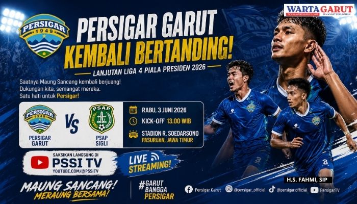 Jadwal dan live streaming Persigar Garut vs PSAP Sigli di Liga 4 Piala Presiden 2026.