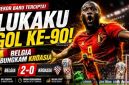 Romelu Lukaku merayakan gol ke-90 bersama Belgia saat menghadapi Kroasia dalam laga persiapan Piala Dunia 2026