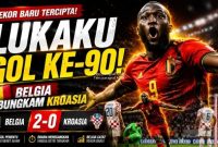 Romelu Lukaku merayakan gol ke-90 bersama Belgia saat menghadapi Kroasia dalam laga persiapan Piala Dunia 2026