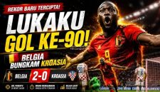 Romelu Lukaku merayakan gol ke-90 bersama Belgia saat menghadapi Kroasia dalam laga persiapan Piala Dunia 2026