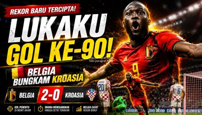 Romelu Lukaku merayakan gol ke-90 bersama Belgia saat menghadapi Kroasia dalam laga persiapan Piala Dunia 2026