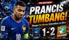 Kylian Mbappe berusaha menembus pertahanan Pantai Gading pada laga uji coba internasional yang berakhir dengan kekalahan Prancis 1-2 di Nantes