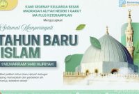 Kepala MAN 1 Garut, Drs. H. Sarip Asbuloh, M.PMat., bersama keluarga besar MAN 1 Garut Plus Keterampilan mengucapkan Selamat Tahun Baru Islam 1 Muharram 1448 Hijriah dan mengajak masyarakat menjadikan momentum hijrah sebagai sarana muhasabah serta perbaikan diri.