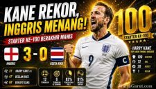 Momen Bersejarah Harry Kane! Starter ke-100 Saat Inggris Kalahkan Kosta Rika