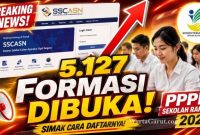 Calon pelamar mengakses portal SSCASN untuk mengikuti pendaftaran PPPK Guru Sekolah Rakyat 2026 yang menyediakan 5.127 formasi tenaga kependidikan di seluruh Indonesia.
