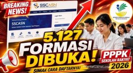 Calon pelamar mengakses portal SSCASN untuk mengikuti pendaftaran PPPK Guru Sekolah Rakyat 2026 yang menyediakan 5.127 formasi tenaga kependidikan di seluruh Indonesia.