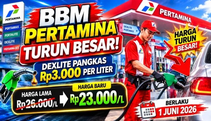 Petugas melayani pengisian BBM di SPBU Pertamina. Mulai 1 Juni 2026, harga Dexlite dan Pertamina Dex turun signifikan, sementara Pertamax Turbo mengalami penyesuaian naik