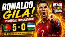 Portugal Puncaki Klasemen Grup K Piala Dunia 2026, Ronaldo Hajar Uzbekistan dan Cetak Rekor