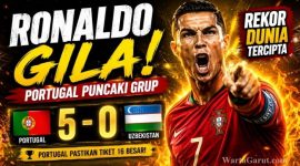 Portugal Puncaki Klasemen Grup K Piala Dunia 2026, Ronaldo Hajar Uzbekistan dan Cetak Rekor