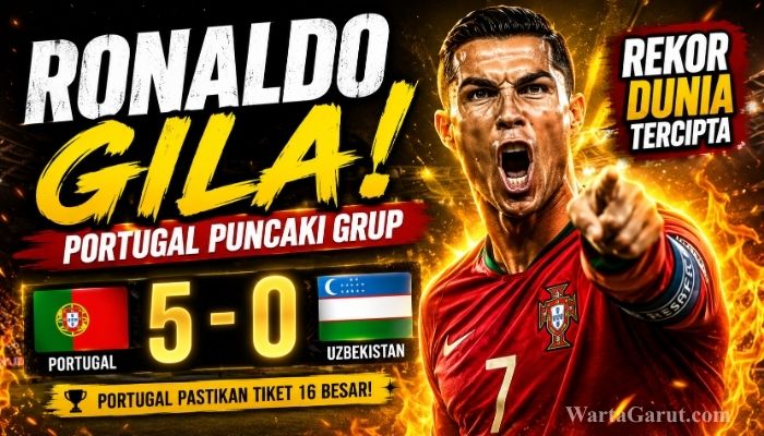 Portugal Puncaki Klasemen Grup K Piala Dunia 2026, Ronaldo Hajar Uzbekistan dan Cetak Rekor