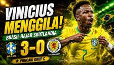 Brasil Hajar Skotlandia 3-0 di Piala Dunia 2026, Vinicius Junior Menggila dan Neymar Kembali