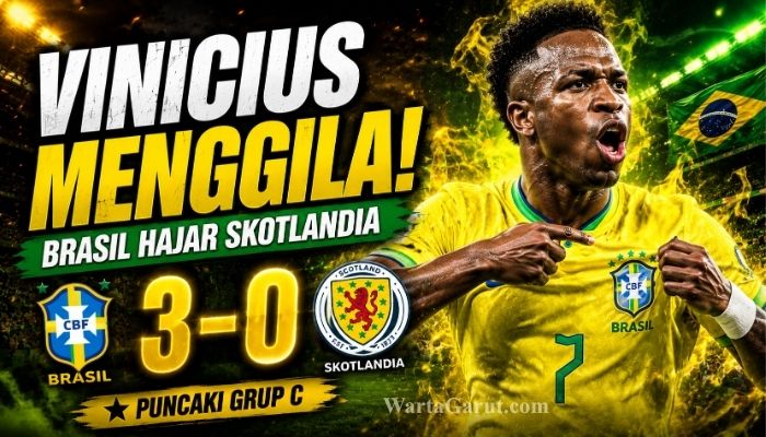 Brasil Hajar Skotlandia 3-0 di Piala Dunia 2026, Vinicius Junior Menggila dan Neymar Kembali