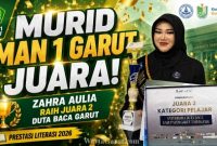 Zahra Aulia, Murid MAN 1 Garut, Raih Juara 2 Duta Baca Kabupaten Garut 2026