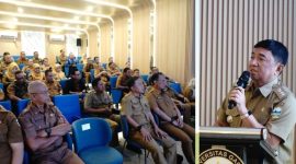 Bupati Garut Abdusy Syakur Amin memberikan arahan dalam Sosialisasi Pembangunan dan Penerapan Manajemen Talenta ASN di Kampus 4 Universitas Garut, Selasa (9/6/2026).