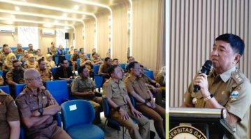 Bupati Garut Abdusy Syakur Amin memberikan arahan dalam Sosialisasi Pembangunan dan Penerapan Manajemen Talenta ASN di Kampus 4 Universitas Garut, Selasa (9/6/2026).