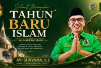 Wakil Ketua DPRD Kabupaten Garut Ayi Suryana, S.E., menyampaikan ucapan Selamat Tahun Baru Islam 1 Muharram 1448 Hijriah serta mengajak masyarakat memperkuat iman, menjaga persatuan, dan menebarkan keberkahan dalam kehidupan sehari-hari.