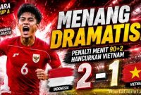 Evandra Florasta merayakan gol penalti kemenangan yang membawa Timnas Indonesia U-19 mengalahkan Vietnam 2-1 dan lolos ke semifinal Piala AFF U-19 2026 sebagai juara Grup A