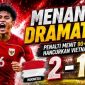 Evandra Florasta merayakan gol penalti kemenangan yang membawa Timnas Indonesia U-19 mengalahkan Vietnam 2-1 dan lolos ke semifinal Piala AFF U-19 2026 sebagai juara Grup A