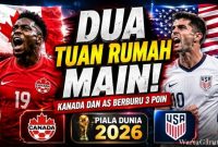 Pemain Amerika Serikat dan Kanada bersiap menjalani laga perdana fase grup Piala Dunia 2026 di hadapan pendukung tuan rumah pada Sabtu (13/6/2026).